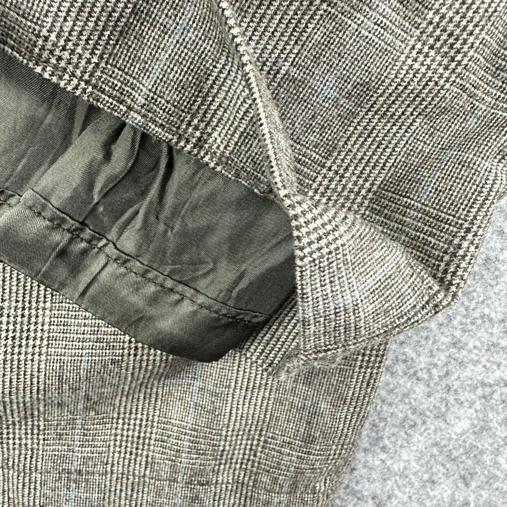 Vintage Banana Republic Pants Womens 4 Wool Brown Plaid Wide Leg Trousers Lined - Picture 8 of 16